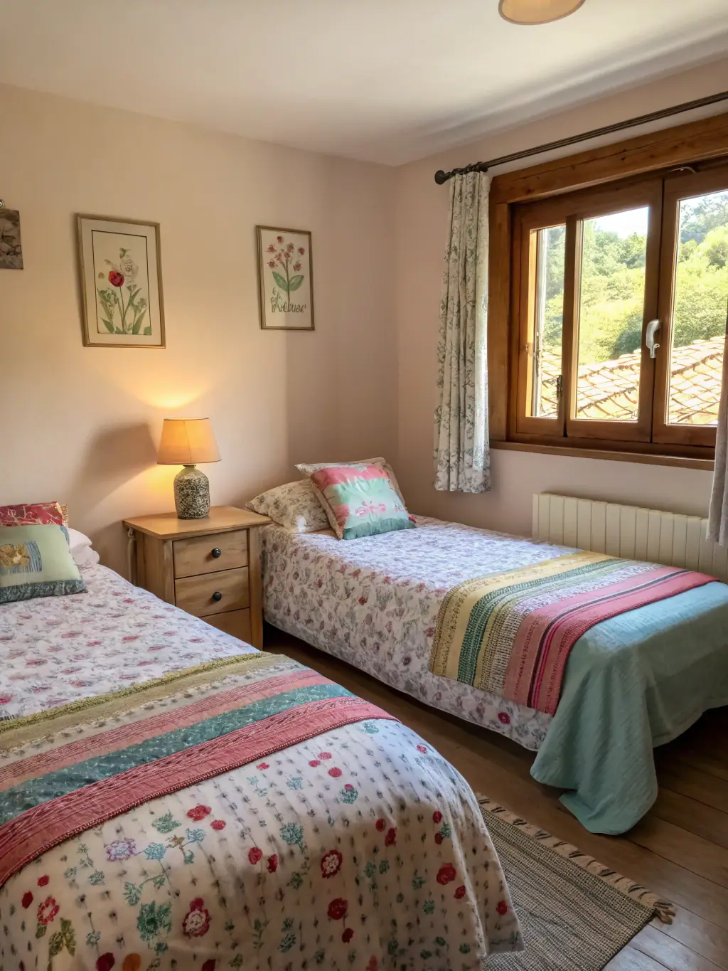 A cozy bunk room at Maineroadhouse.com, featuring several neatly arranged bunk beds with individual reading lights and storage shelves, creating a comfortable and communal atmosphere for hikers and outdoor enthusiasts.